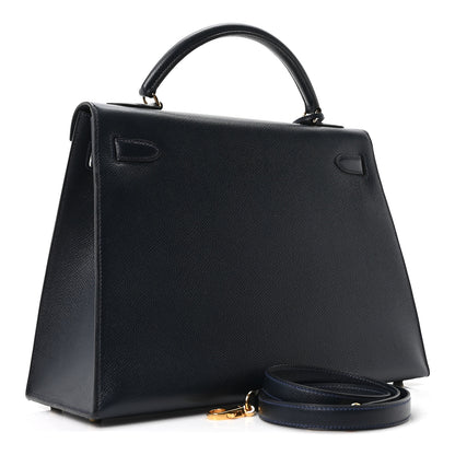 Hermes Courchevel Kelly Sellier 32 Bleu Marine 3 of 10