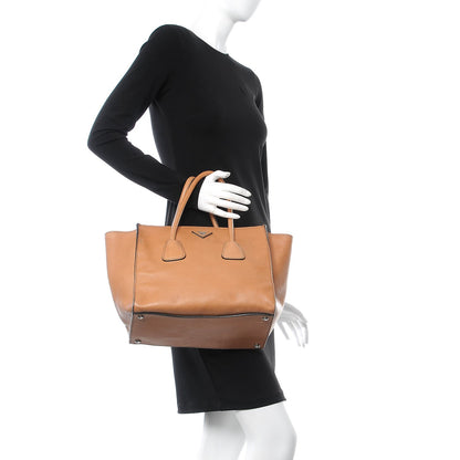 Prada Glace Calf Twin Pocket Tote Cannella 2 of 15