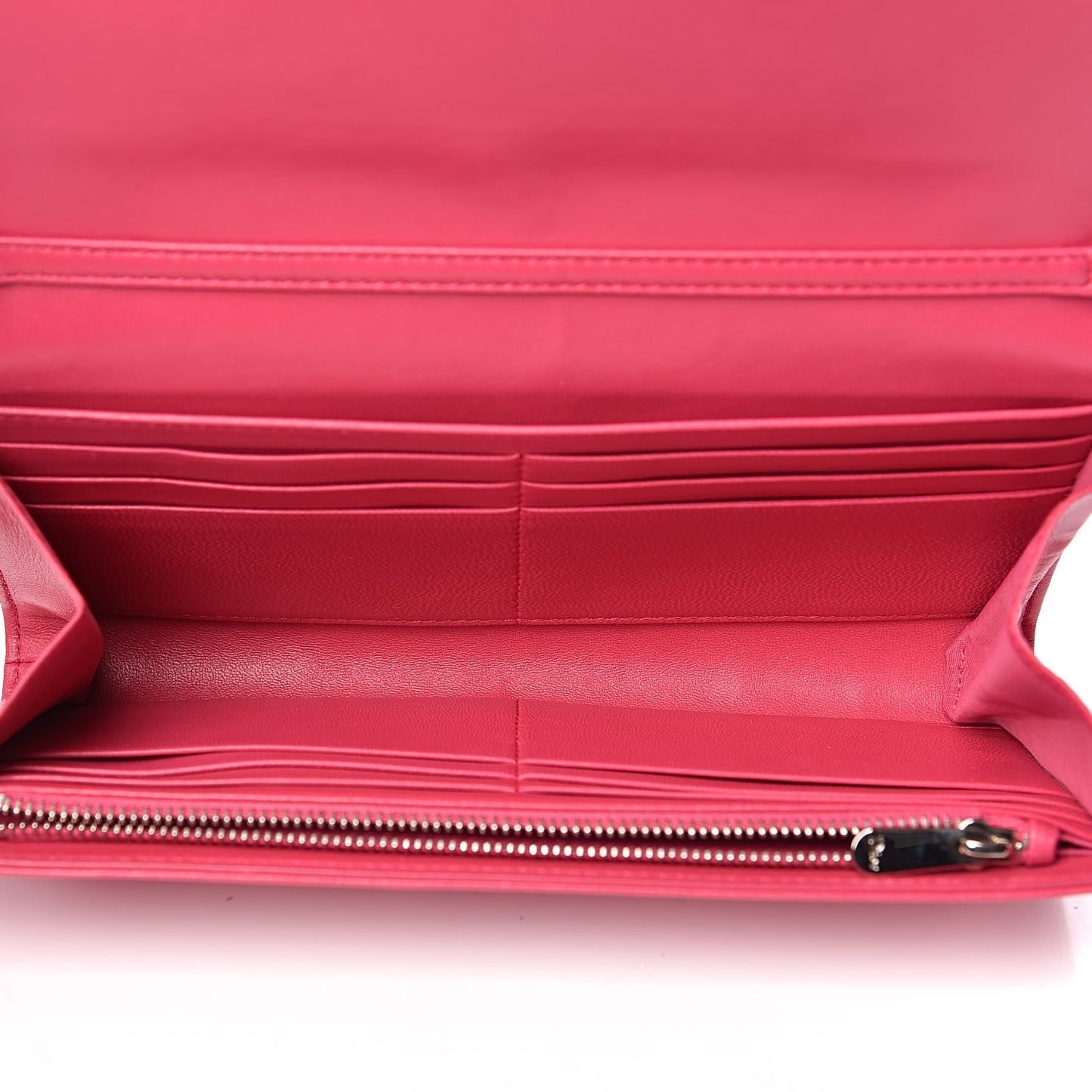 Lambskin Diorama Croisiere Chain Wallet Fuchsia
