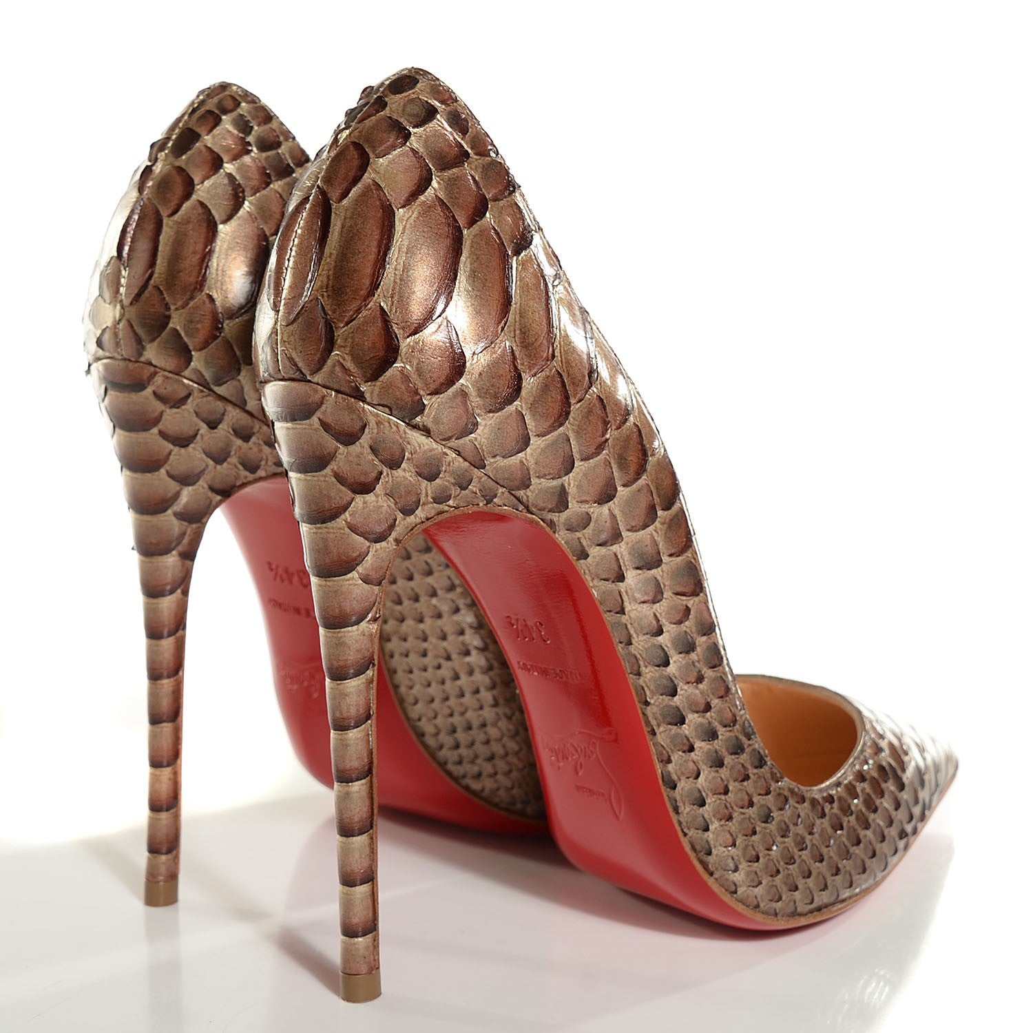 Christian Louboutin Python Armure So Kate 120 Pumps 34.5 Lichen 4 of 7