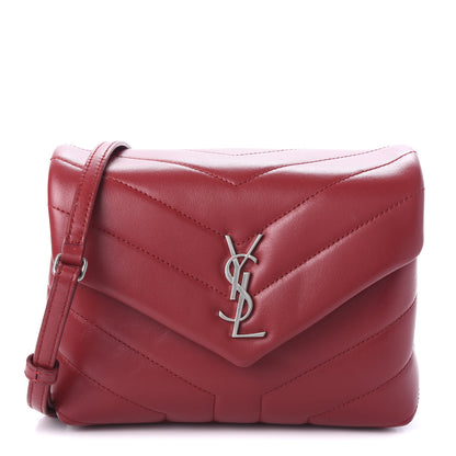 Saint Laurent Calfskin Y Quilted Monogram Toy Loulou Crossbody Bag Lipstick Red 1 of 9