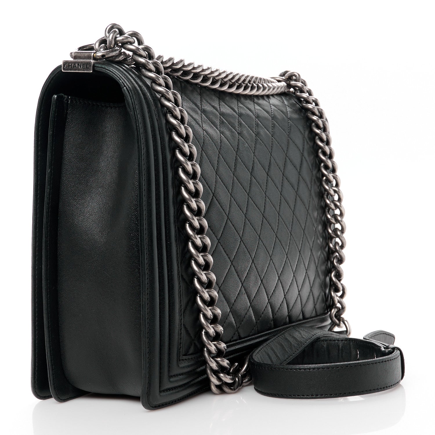 Chanel Lambskin Quilted Large Boy Flap Black 3 of 10