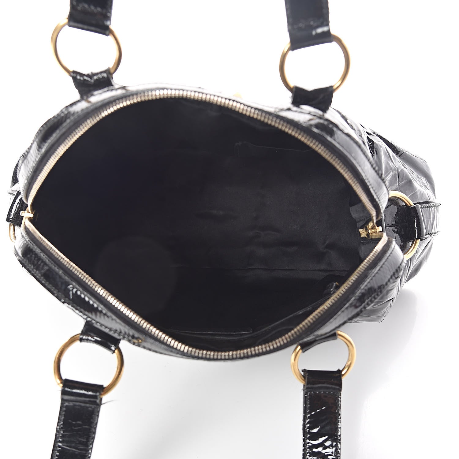 Saint Laurent Crocodile Embossed Patent Large Muse Black 5 of 15
