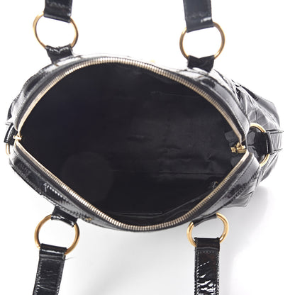 Saint Laurent Crocodile Embossed Patent Large Muse Black 5 of 15