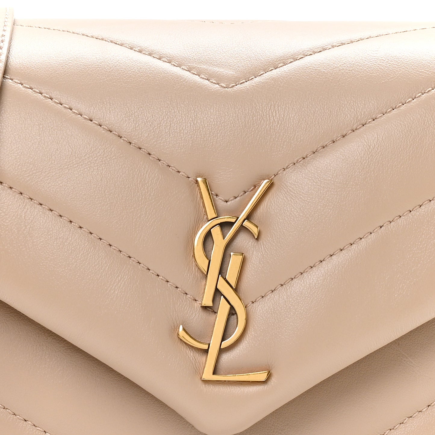 Calfskin Y Quilted Monogram Toy Loulou Crossbody Bag Dark Beige