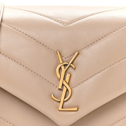 Saint Laurent Calfskin Y Quilted Monogram Toy Loulou Crossbody Bag Dark Beige 8 of 11