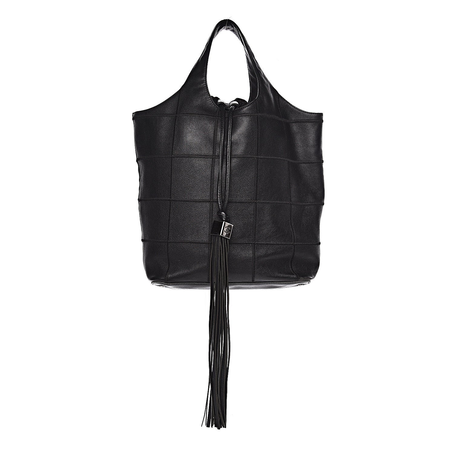 Chanel Calfskin Square Stitched Tassel Bag Black 1 of 17