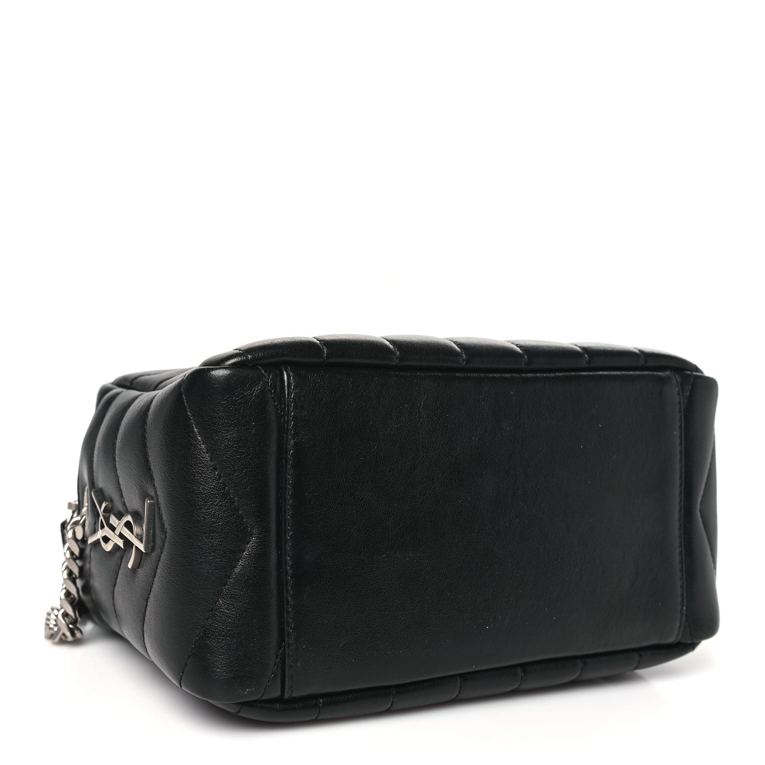 Saint Laurent Calfskin Y Quilted Monogram Small Loulou Bowling Bag Black 4 of 10