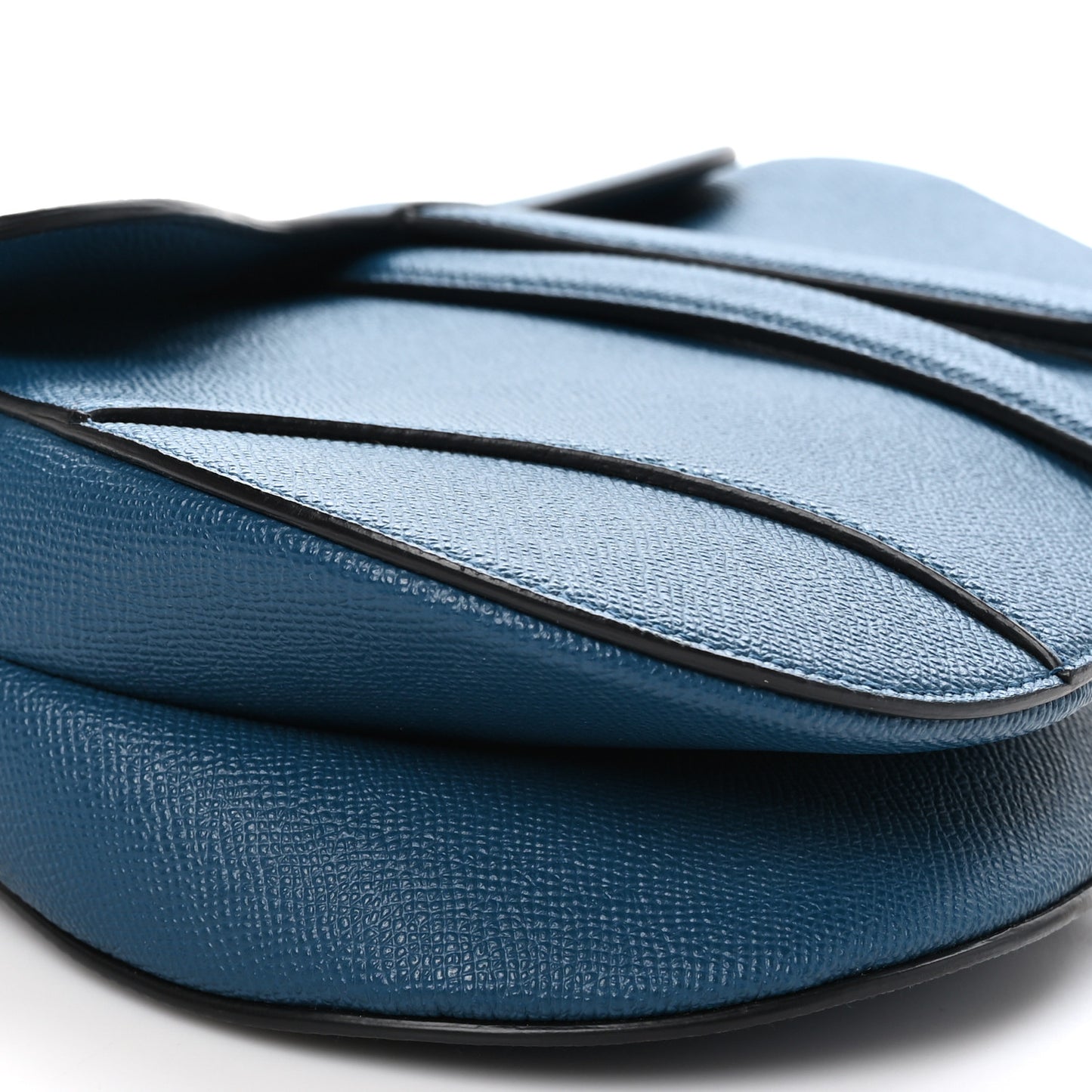Grained Calfskin Saddle Bag Turquoise