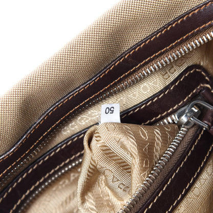 Prada Jacquard Logo Bauletto Corda Bruciato 18 of 19