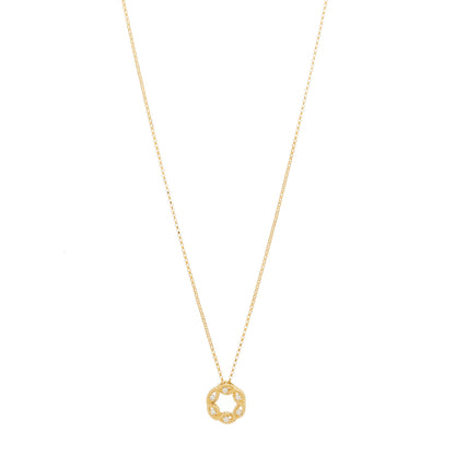 Roberto Coin 18K Yellow Gold Diamond Barocco Twisted Circle Necklace 1 of 8