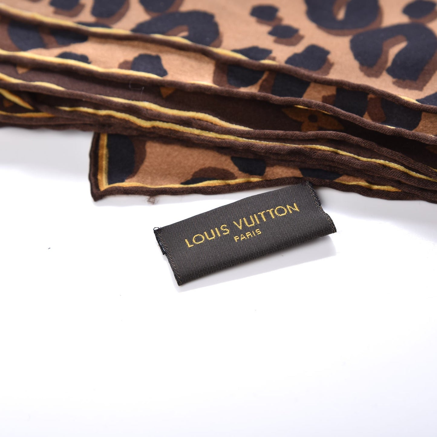 Silk Leopard Monogram Square Scarf