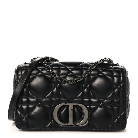 Calfskin Macrocannage Large Caro Bag Black