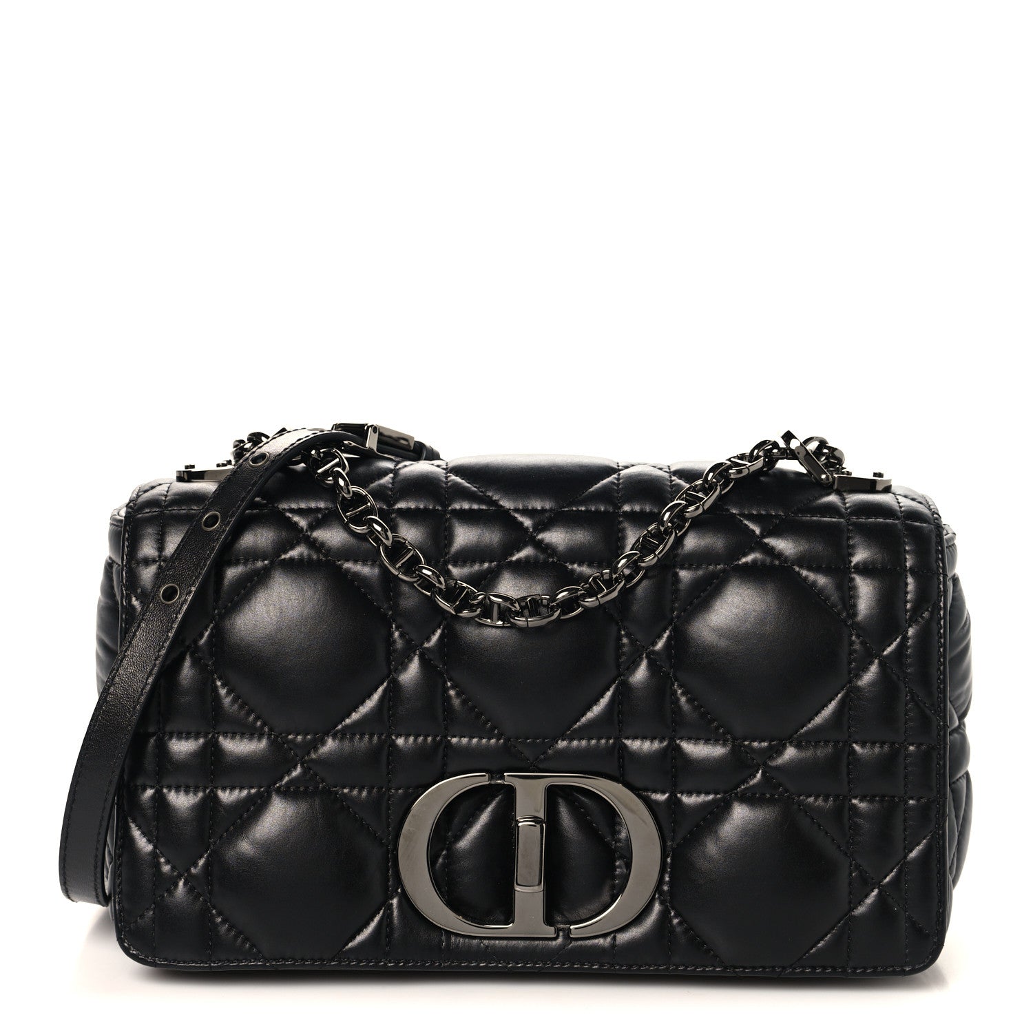 Christian Dior Calfskin Macrocannage Large Caro Bag Black 1 of 10
