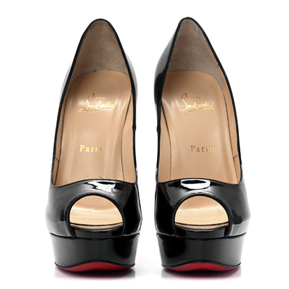 Christian Louboutin Patent Lady Peep 150 Pumps 40.5 Black 2 of 9