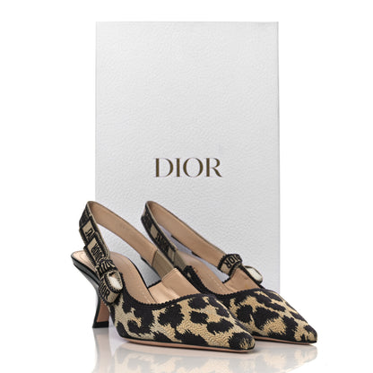 Christian Dior Mizza Cotton Ribbon Embroidered J'Adior Slingback 65mm Pumps 35 Natural 10 of 10