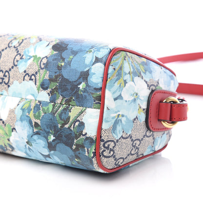 Gucci GG Supreme Monogram Blooms Mini Boston Navy Blue Hibiscus 9 of 10