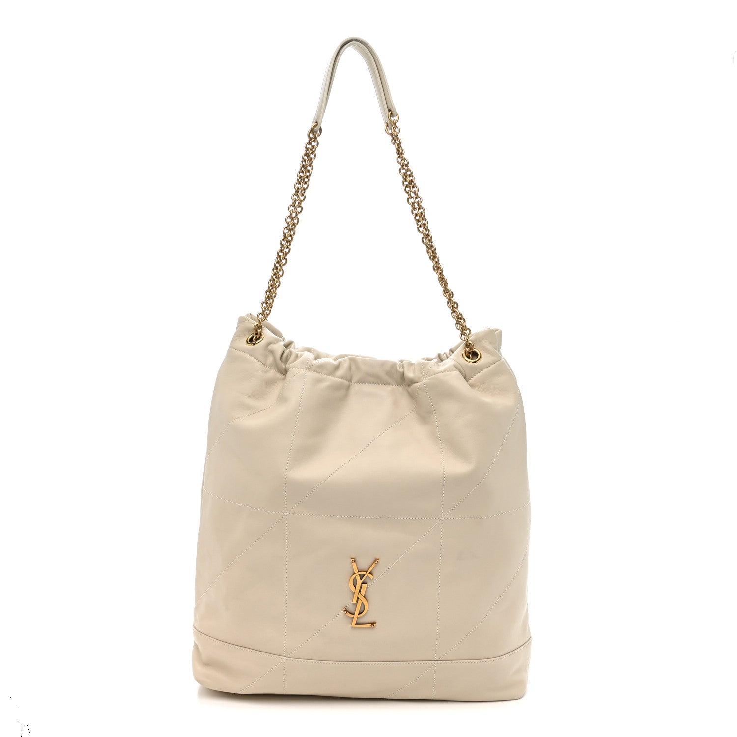Saint Laurent Lambskin Matelasse Monogram Large Jamie 4.3 Pochon Blanc Vintage 1 of 12