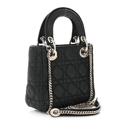 Christian Dior Metallic Calfskin Cannage Mini Lady Dior Black 3 of 11