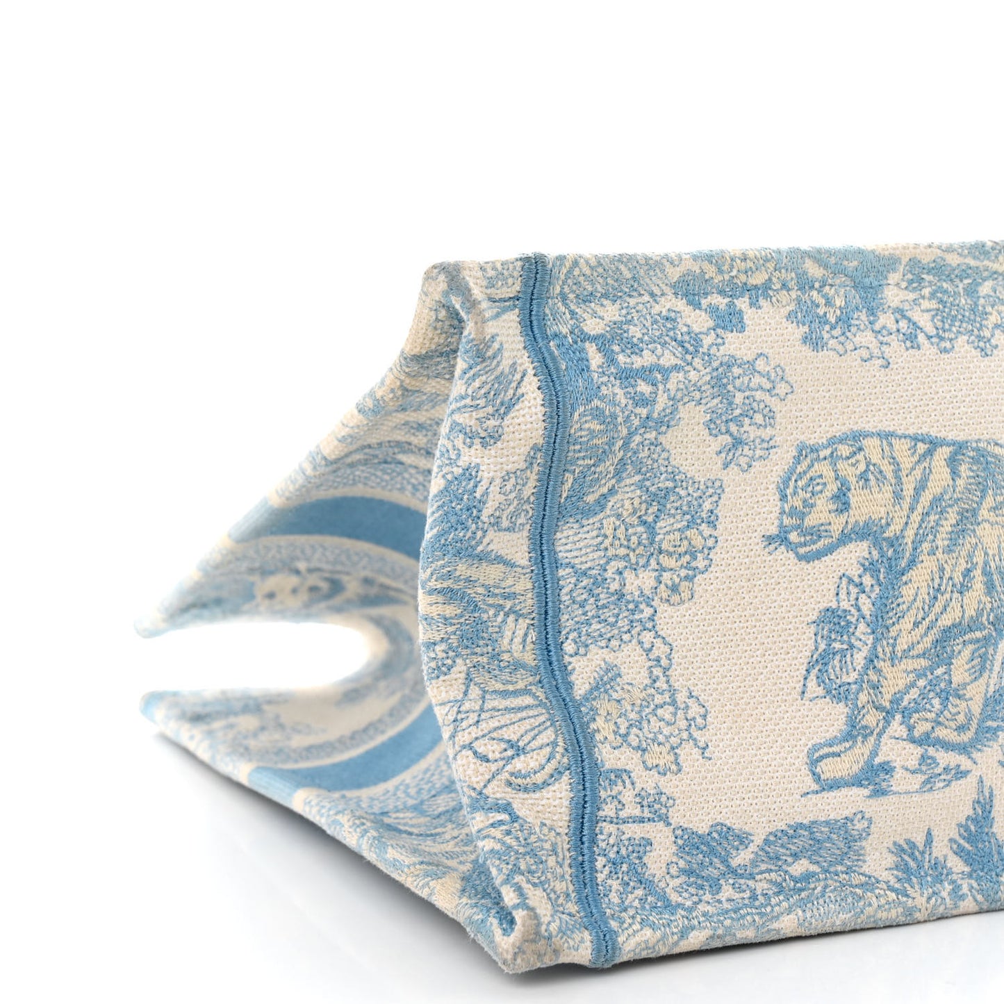 Canvas Embroidered Medium Dioriviera Toile De Jouy Book Tote Light Blue
