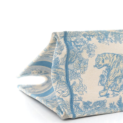 Christian Dior Canvas Embroidered Medium Dioriviera Toile De Jouy Book Tote Light Blue 9 of 14