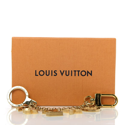 Louis Vuitton Brass Enamel Fleur De Monogram Bag Charm Chain Gold 5 of 5