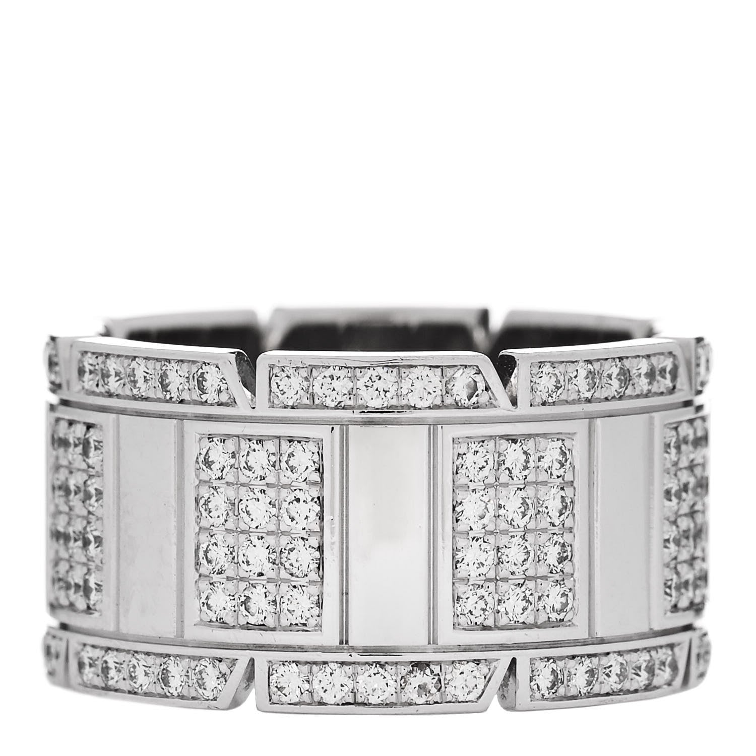 Cartier 18K White Gold Diamond Tank Francaise Ring 60 9.25 3 of 6