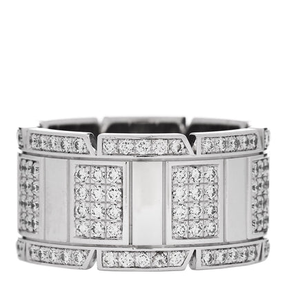 Cartier 18K White Gold Diamond Tank Francaise Ring 60 9.25 3 of 6