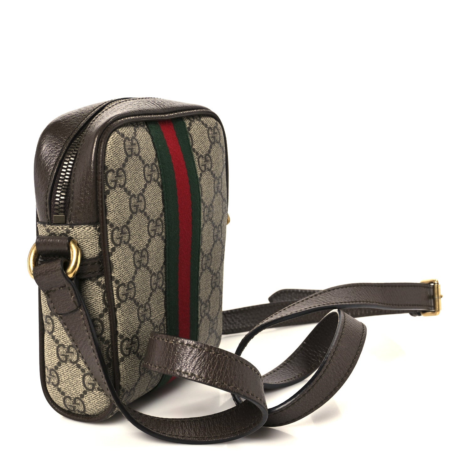 Gucci GG Supreme Monogram Web Mini Ophidia Messenger Brown 3 of 11