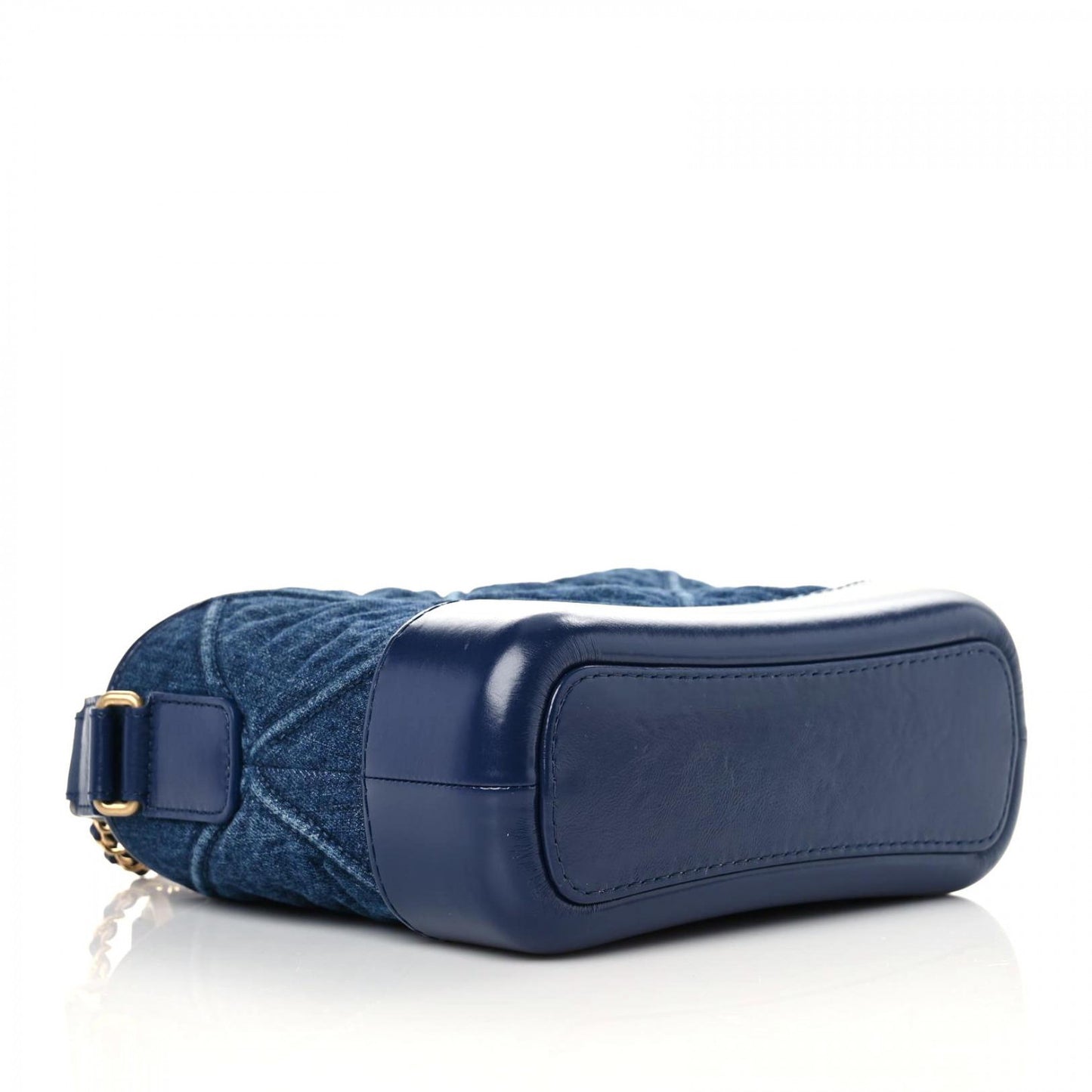 Denim Calfskin Quilted Small Gabrielle Logo Hobo Blue