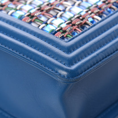 Chanel PVC Thread Woven Medium Boy Flap Dark Blue 14 of 14