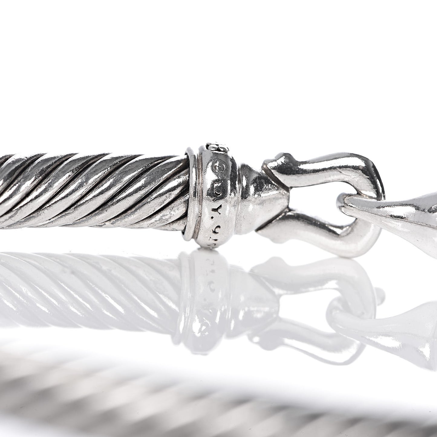 Sterling Silver Diamond 5mm Cable Buckle Bracelet