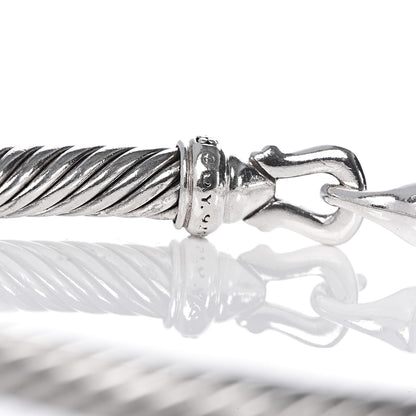 David Yurman Sterling Silver Diamond 5mm Cable Buckle Bracelet 4 of 4
