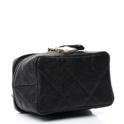 Chanel Caviar Quilted Mini Top Handle Vanity With Chain Black 4 of 8