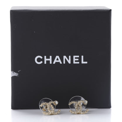 Chanel Crystal Twisted CC Earrings Gold 5 of 5