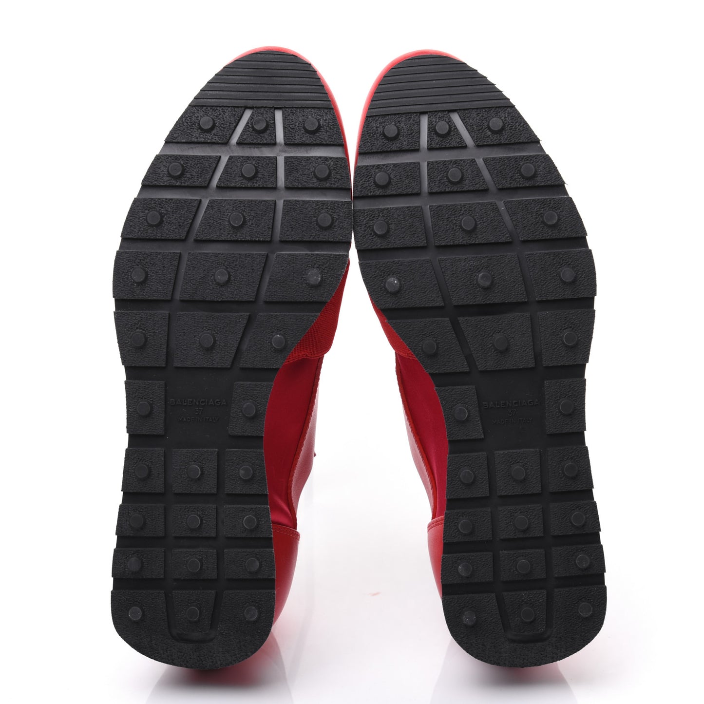 Satin Calfskin Womens Race Runner Sneakers 37 Rouge Groseille