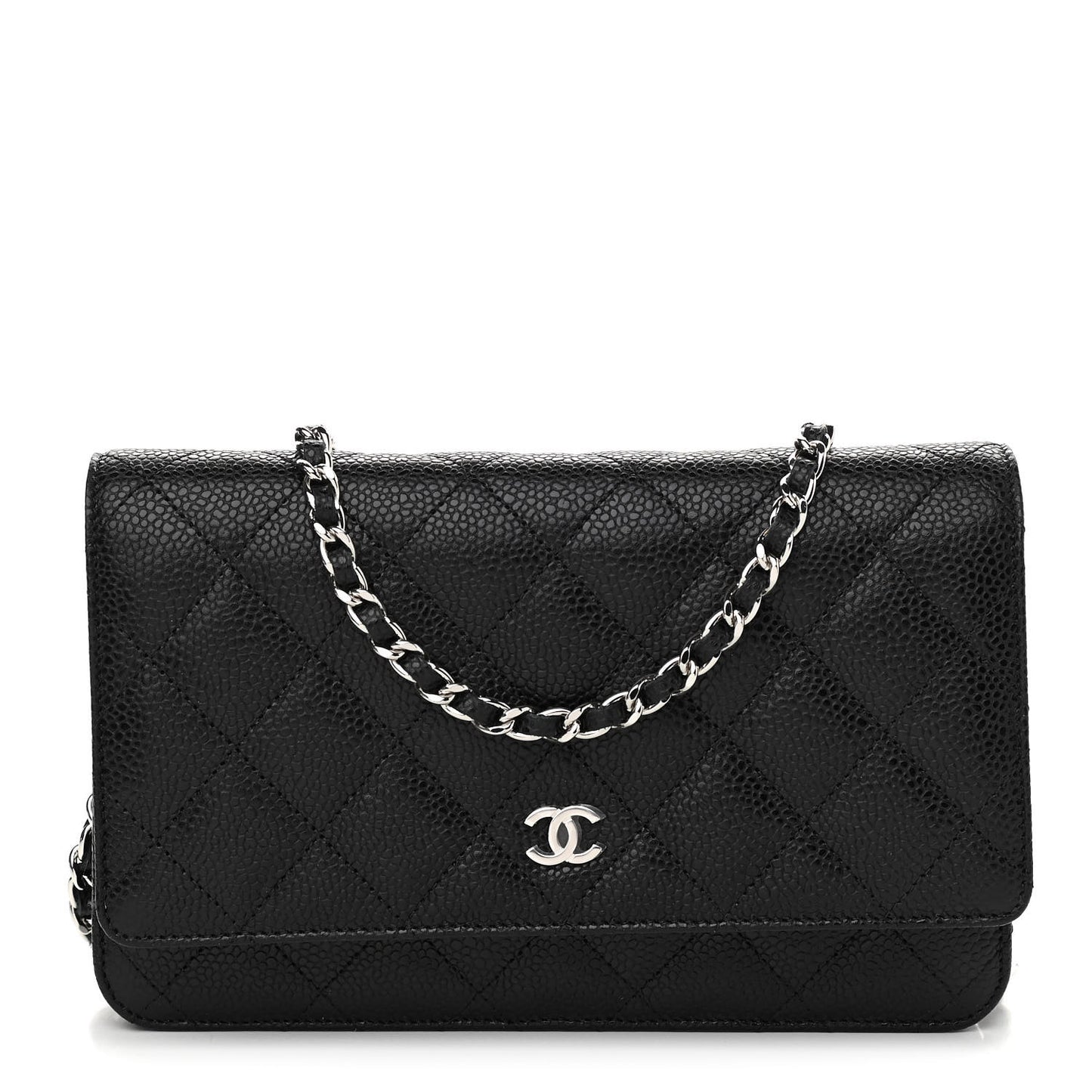 Caviar Quilted Wallet On Chain WOC Black