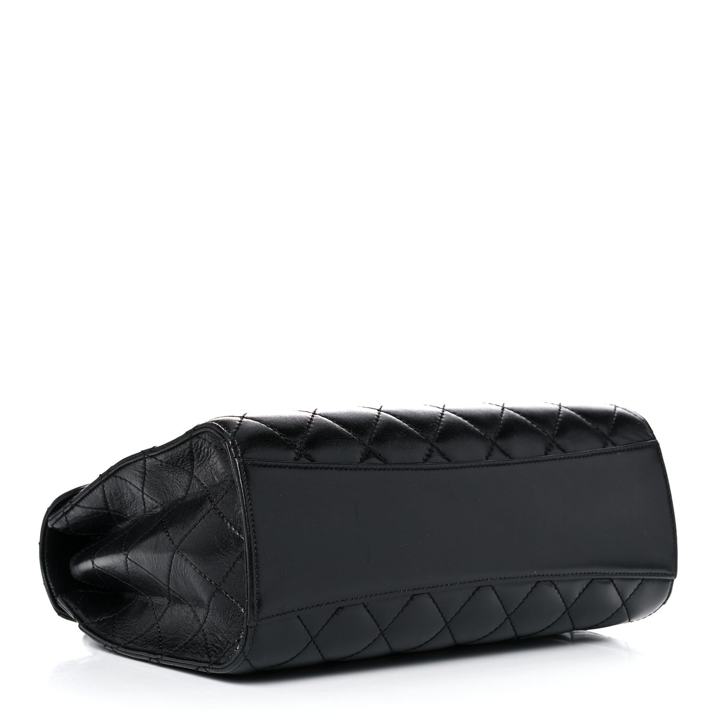 Calfskin Quilted Large Mad About Quilting Flap Black
