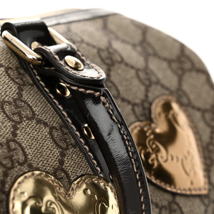 Gucci Monogram Guccissima Hearts Studded Medium Joy Boston Dark Brown 11 of 11