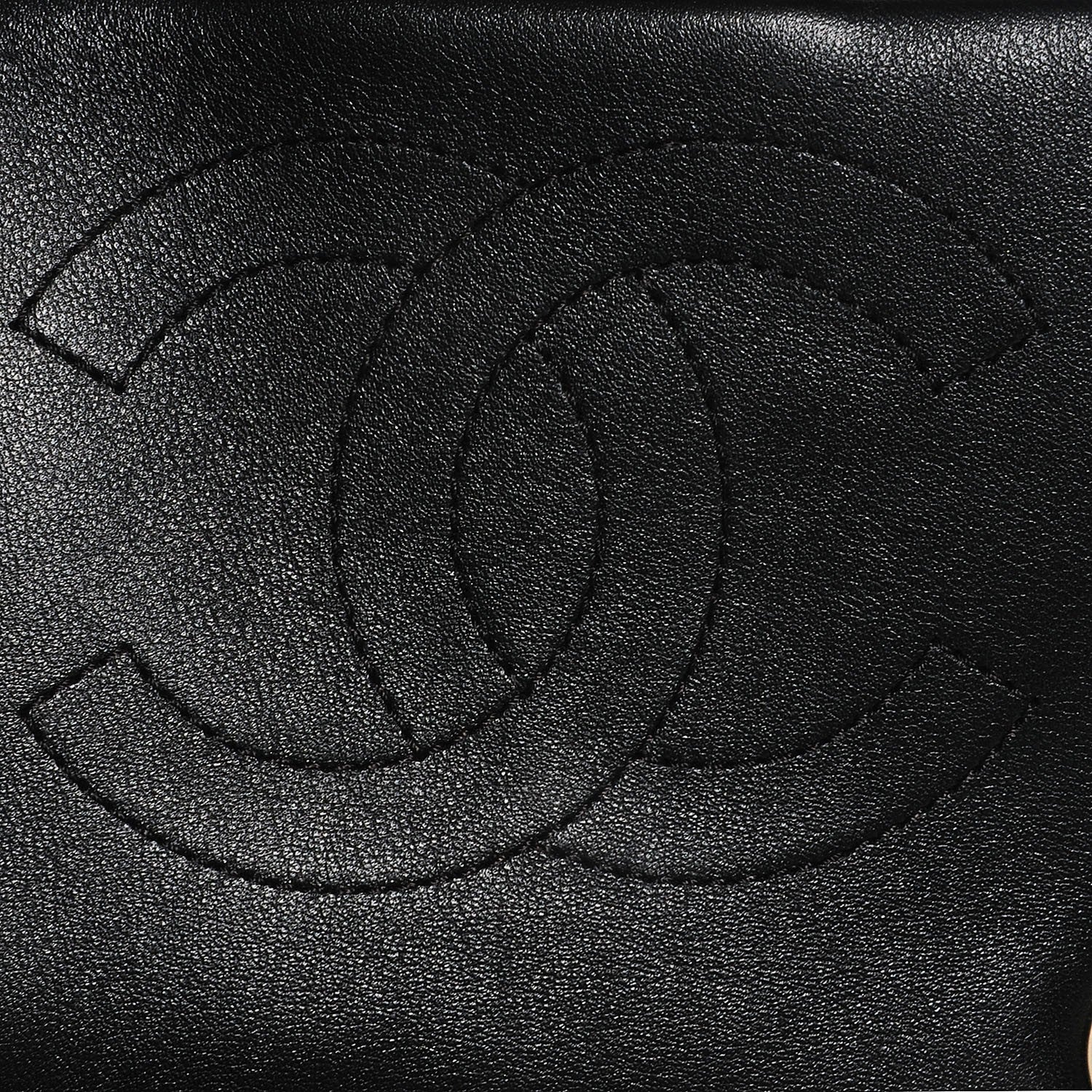 Chanel Calfskin Quilted Medium Graphic Flap Beige Black 7 of 10