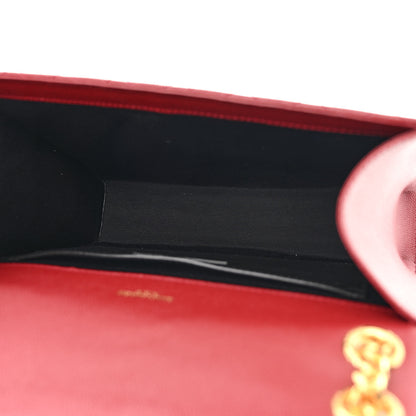 Saint Laurent Grain De Poudre Textured Mixed Matelasse Triquilt Medium Monogram Satchel Oxblood 5 of 13