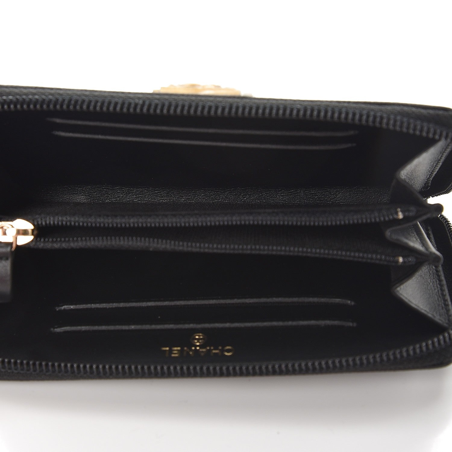 Chanel Caviar Quilted Boy Small Zip Around Wallet Black 5 of 8