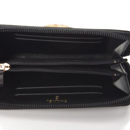 Chanel Caviar Quilted Boy Small Zip Around Wallet Black 5 of 8