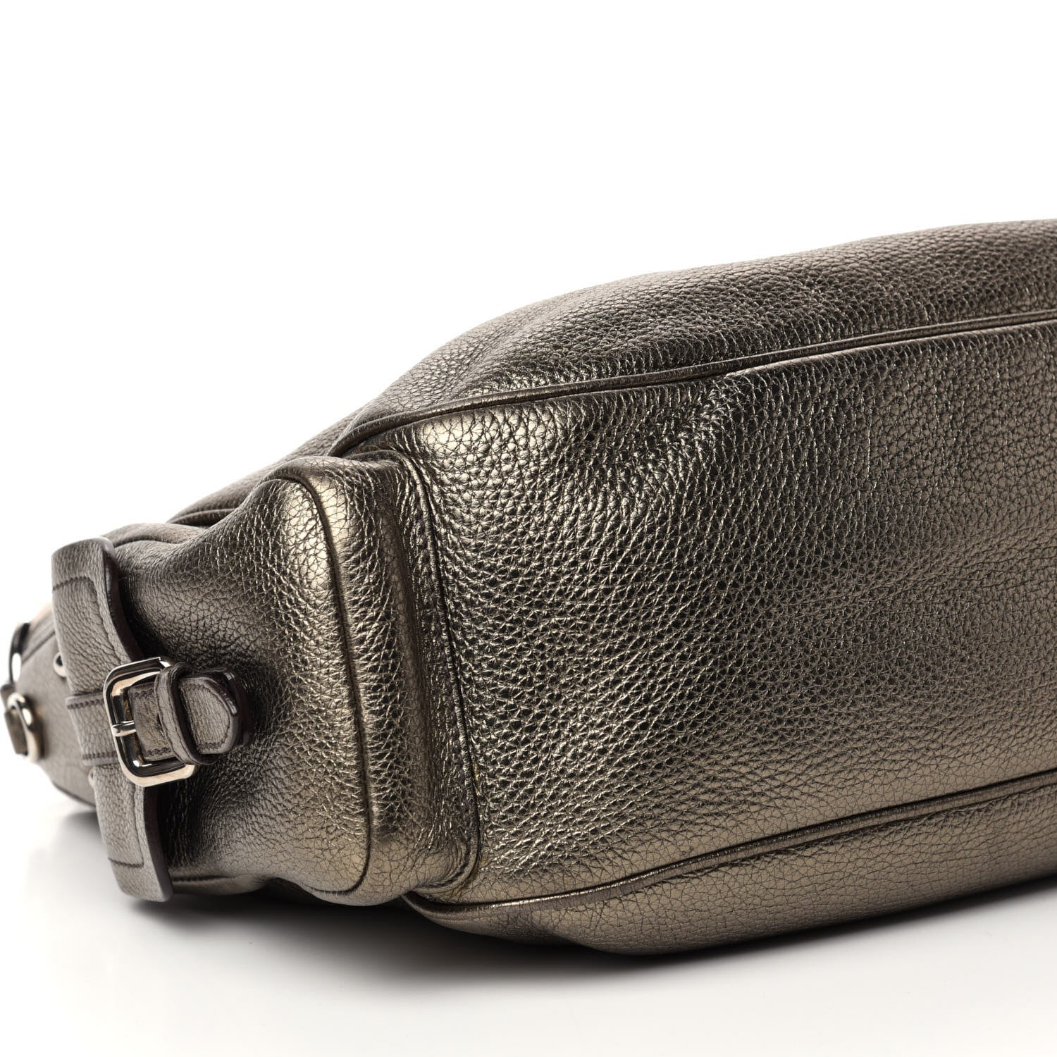 Prada Metallic Vitello Daino Side Pocket Hobo Gold 6 of 9
