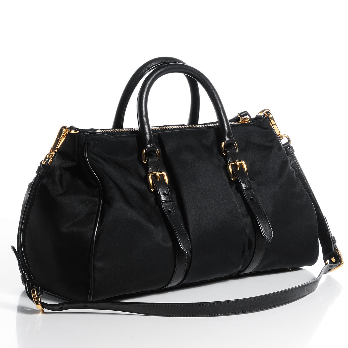 Tessuto Nylon Shopping Satchel Black