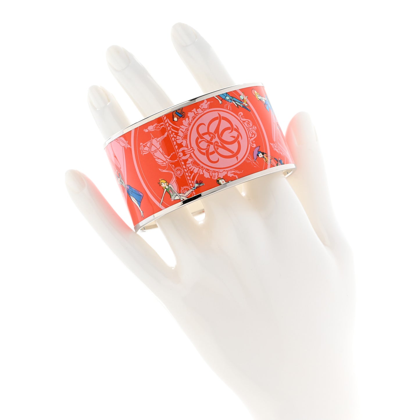 Enamel Printed Ex Libris Les Parisiennes Extra Wide Bracelet 65