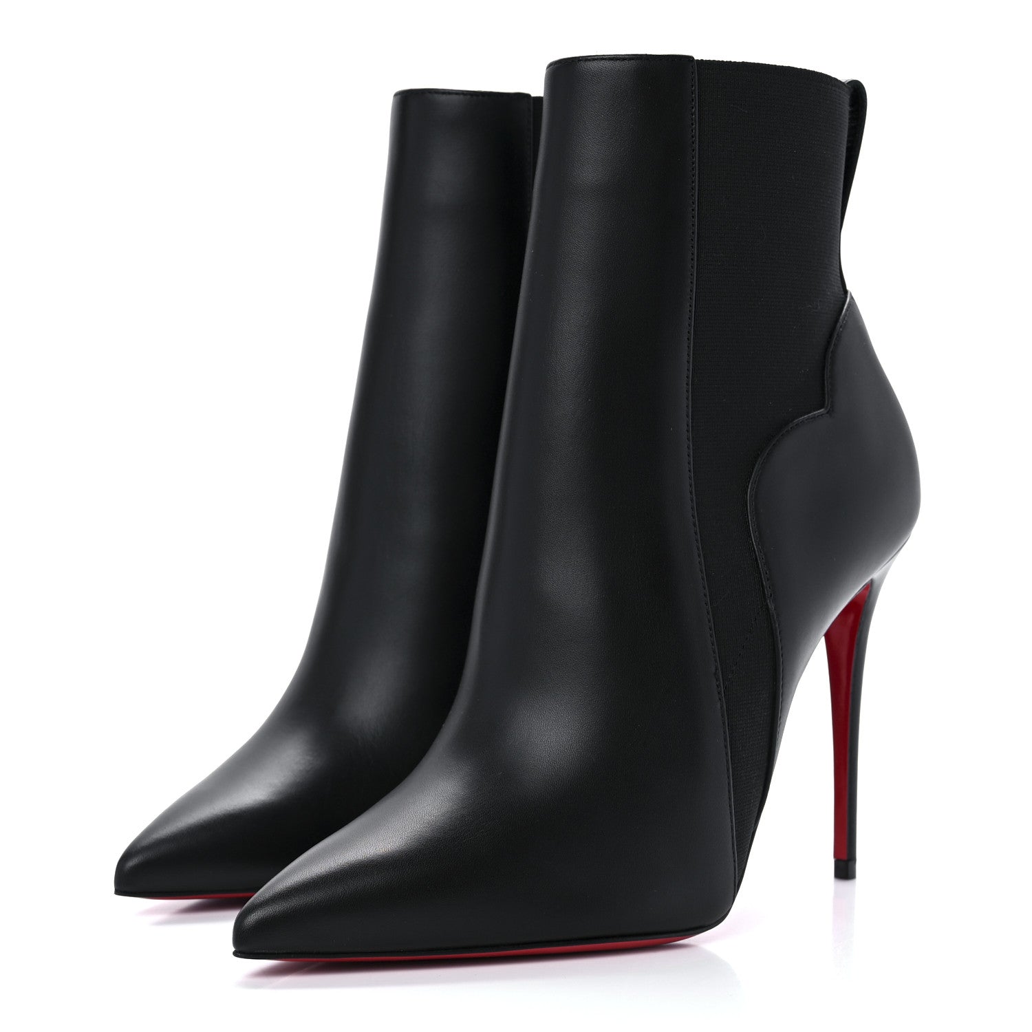 Christian Louboutin Calfskin Chelsea Chick 100 Stiletto Boots 38 Black 3 of 9
