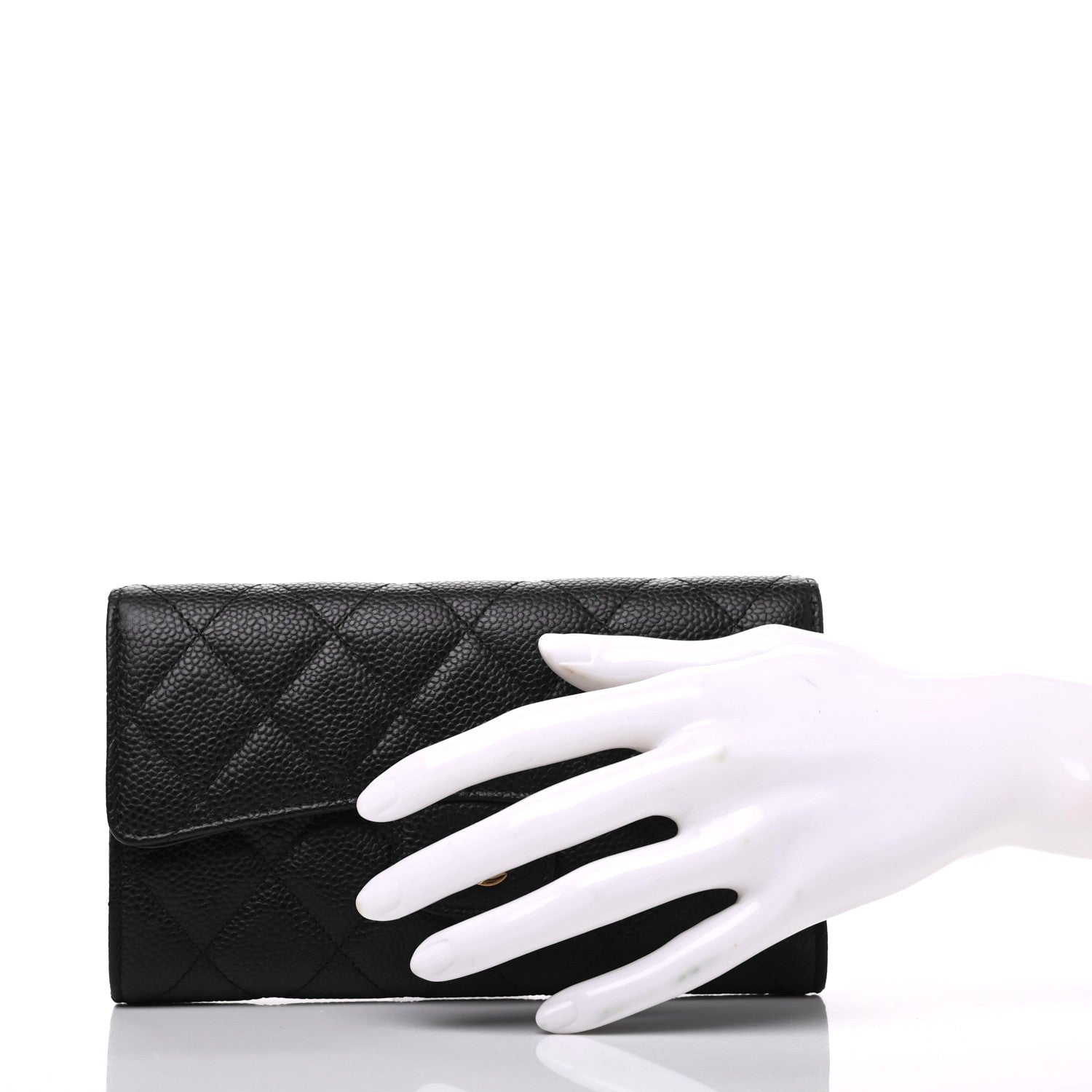 Chanel Caviar Quilted Large Flap Wallet Black 2 of 9