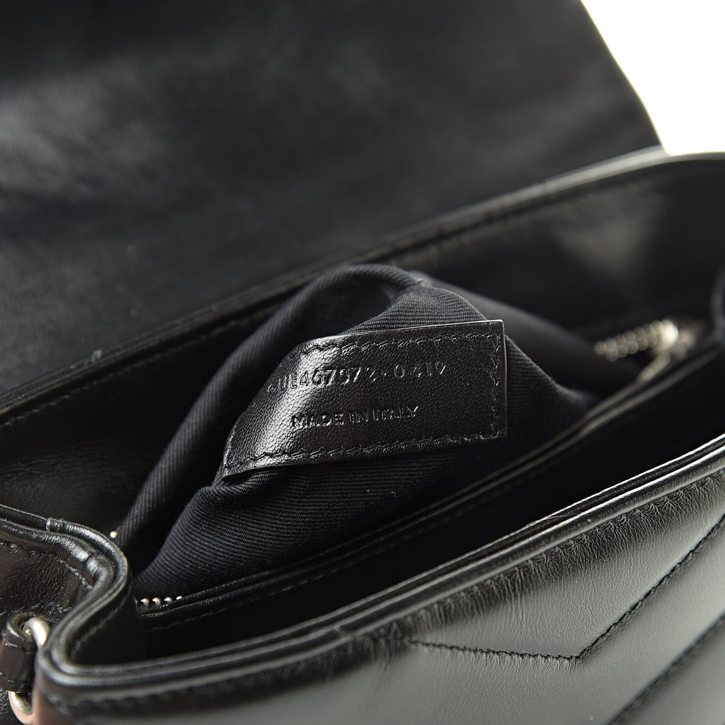 Calfskin Y Quilted Monogram Toy Loulou Crossbody Bag Black
