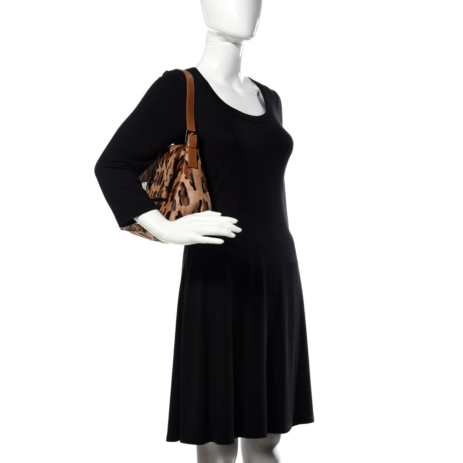 Fendi Calf Hair Leopard Print Mama Baguette Brown 2 of 15